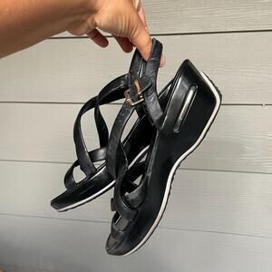 y2k Cole Haan X NIKE air platform black sporty sandals | size 8 US